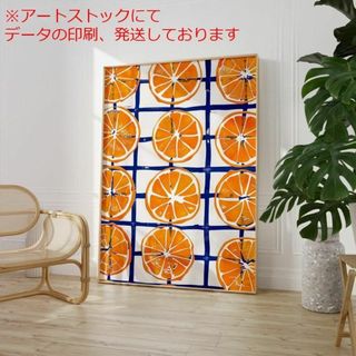 mz ポスター A3 (A4も可) オレンジ スライスの抽象的なキッチンの壁の (印刷物)