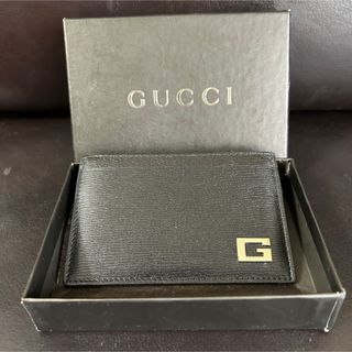 グッチ(Gucci)のほぼ未使用 グッチ GUCCI カードケース パスケース レザー 黒(名刺入れ/定期入れ)