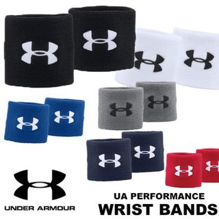 アンダーアーマー(UNDER ARMOUR)のアンダーアーマー ペア売りリストバンド WRISTBANDS 両手用　ブラック(バングル/リストバンド)