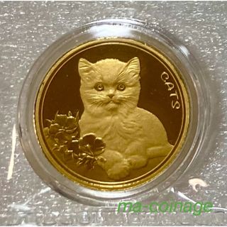 2023フィジー　猫と草花(2) 1/10オンス金貨プルーフライク　未開封品(貨幣)