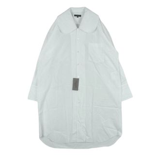 COMME des GARCONS HOMME PLUS コムデギャルソンオムプリュス AD2021 PI-B027 ロング丈 ラウンドカラー コットン 長袖 シャツ ホワイト系 XS【美品】【中古】