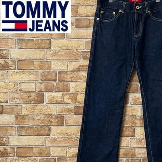 トミージーンズ(TOMMY JEANS)のトミージーンズ　デニム　ジーパン　ジッパー　ペンキ　ゆるだぼ　古着女子　S(デニム/ジーンズ)