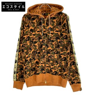 アベイシングエイプ(A BATHING APE)のアベイシングエイプ ｘMCM【美品】001ZPF731906X CAMO HOODIE サルカモ ジップアップ パーカー/ L(パーカー)