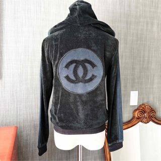 良品　CHANEL シャネル　スポーツ　パイル地　ビッグロゴ　パーカー　ブルゾン