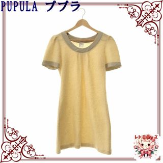 ププラ(PUPULA)のPUPULA ププラ ワンピース ニット Iライン きれいめ 半袖 ミニ丈(ミニワンピース)