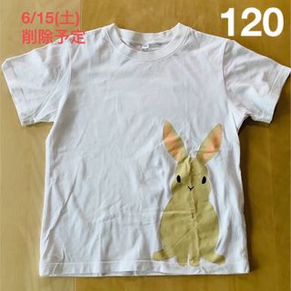 無印良品　キッズプリントTシャツ ウサギ 120