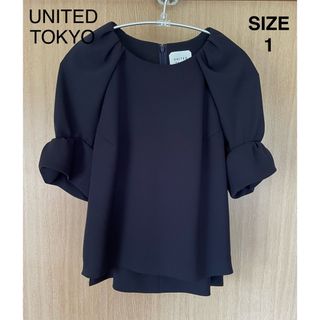 UNITED TOKYO - 美品　UNITED TOKYO ボリュームスリーブブラウス　ネイビー　濃紺　1