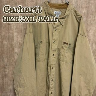 カーハート(carhartt)のCarhartt カーハート　BDシャツ　ベージュ　革ロゴ　3XL TALL(シャツ)