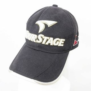 ブリヂストン(BRIDGESTONE)のブリヂストン ツアーステージ ゴルフ 帽子 キャップ ブラック 黒 白 LL(ウエア)