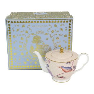 WEDGWOOD - WEDGWOOD ウェッジウッド カッコー ティーポット オレンジ系   ブランド 食器 お祝い プレゼント インテリア 飾り 置物 定番 紅茶 鳥 花【中古】松前R56号店