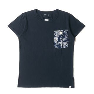 visvim ビズビム Tシャツ サイズ:1 アロハ ポケット クルーネック 半袖Tシャツ FLAP POCKET TEE S/S PINEAPPLE ネイビー 紺 トップス カットソー【メンズ】【中古】