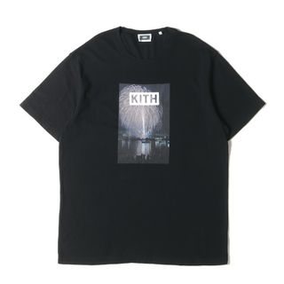 KITH NYC キス ニューヨークシティー Tシャツ サイズ:XL 21SS KITH TOKYO 1周年記念 花火 ボックスロゴ クルーネック 半袖Tシャツ ブラック 黒 トップス カットソー【メンズ】【中古】(Tシャツ/カットソー(半袖/袖なし))