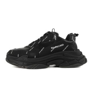 バレンシアガ(Balenciaga)のBALENCIAGA バレンシアガ サイズ:44 トリプルS ダッド スニーカー TRIPLE S ALLOVER LOGO オールオーバー ロゴ ブラック 黒 シューズ 靴【メンズ】【中古】(スニーカー)