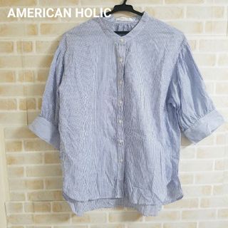 アメリカンホリック(AMERICAN HOLIC)のAMERICAN HOLIC 5分袖バンドカラーシャツ(シャツ/ブラウス(半袖/袖なし))