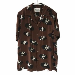 19SS WACKO MARIA レコードアロハシャツ ブラウン ワコマリア