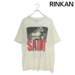 セントマイケル SAINT MICHAEL ×アキラ AKILA  24SS  SM-YS8-0000-C20 ヴィンテージ加工SAINTプリントTシャツ メンズ XL(Tシャツ/カットソー(半袖/袖なし))