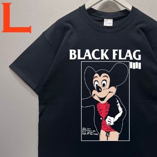 男女兼用 ブラックフラッグ BLACK FLAG  tシャツ 半袖 黒(Tシャツ/カットソー(半袖/袖なし))