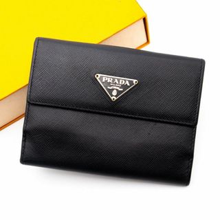 プラダ(PRADA)の★美品★ プラダ 折り財布 三角ロゴ サフィアーノ Wホック(財布)