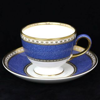 ウェッジウッド(WEDGWOOD)のWEDGWOOD ウェッジウッド ユーランダーパウダー カップ&ソーサー ブルー BONE CHINA ブランド 食器 お祝い プレゼント インテリア 飾り 置物  コーヒー 紅茶【中古】松前R56号店(その他)