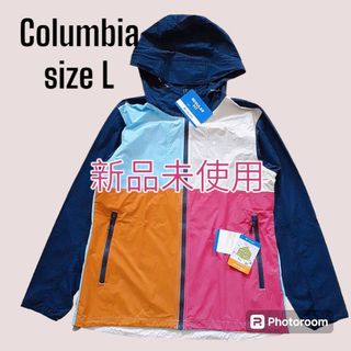 コロンビア(Columbia)のColumbia　ナイロンパーカー　ジャンパー　レディース　L　ネイビー　マンパ(ナイロンジャケット)