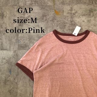 ギャップ(GAP)のギャップGAP リンガーTシャツ アメカジ 古着 M ピンク 薄手(Tシャツ/カットソー(半袖/袖なし))