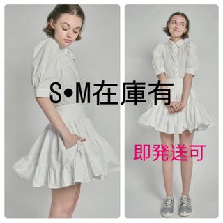 エピヌ(épine)のribbon volume flare skirt　ホワイト(ミニスカート)