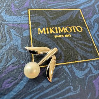 MIKIMOTO - ミキモト 一粒パール　フラワーモチーフ　シルバー　ネックレス　トップのみ