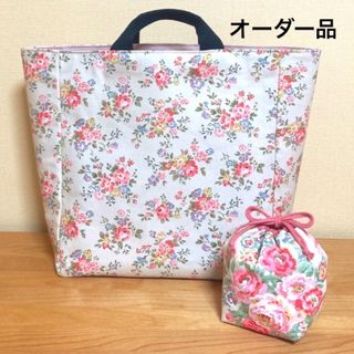 オーダー品　ハンドメイド　　　　　　　　　大容量スクエアトート　巾着(バッグ)