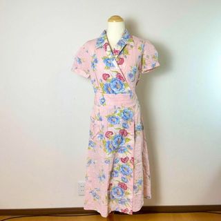 Ralph Lauren - RALPH LAURENラルフローレン 花柄 半袖ガウン ピンク カシュクール