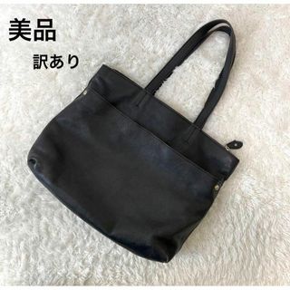 【美品】ツモリチサト キャリー トートバック オールレザー A4可 ブラック