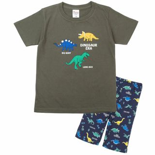 [ニシキ] パジャマ キッズ 男の子 半袖 夏 綿 上下セット Tシャツ ハーフ(その他)