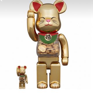 MEDICOM TOY - BE@RBRICK 招き猫 小判 開運 金メッキ 100％ & 400％ 新品