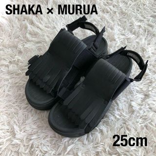 SHAKA - SHAKA×MURUA厚底サンダルタッセル付き2WAYブラック黒シャカムルーア