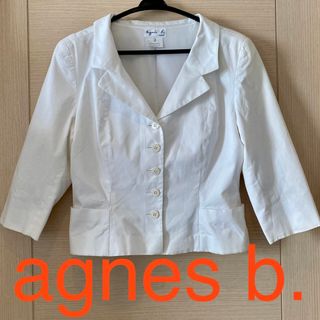 アニエスベー(agnes b.)のアニエスベー ジャケット 白 L サイズ3 agnes b. コットン(テーラードジャケット)