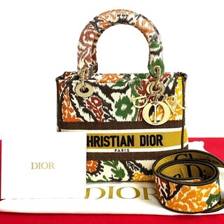 ディオール(Dior)の未使用保管品 Christian Dior ディオール Lady D-Lite ミディアム キャンバス 2way ハンドバッグ ショルダーバッグ マルチカラー 1kmk766-1(ハンドバッグ)