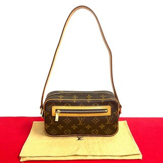 ルイヴィトン(LOUIS VUITTON)のほぼ 未使用 袋付 LOUIS VUITTON ルイヴィトン ポシェット シテ モノグラム レザー ワン セミ ミニ ショルダーバッグ ブラウン 1kmk108-2(ショルダーバッグ)