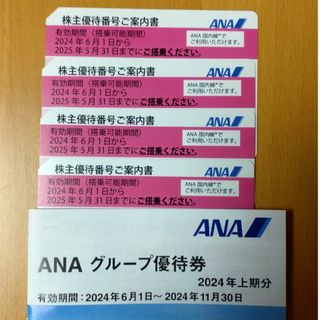 ANA株主優待券（番号ご案内書）4枚　送料込み(航空券)