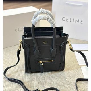 celine - 新品【 セリーヌ】ラゲージ ナノ スムースカーフスキンブラック-12