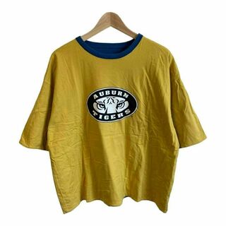 AUBURN TIGERS リバーシブル　Tシャツ アニマル　イエロー　ブルー(Tシャツ/カットソー(半袖/袖なし))