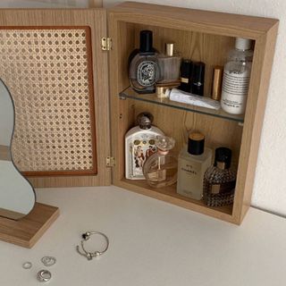 VAMIRバミル ケーン香水整理箱 韓国インテリア 幅30cm 二段 化粧品 収