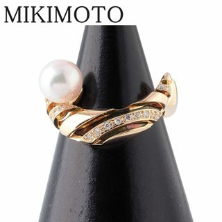 ミキモト(MIKIMOTO)のミキモト パール ダイヤ リング シェル アコヤ真珠7.3mm 0.16ct 約12号 K18YG 新品仕上げ済 MIKIMOTO【17075】(リング(指輪))