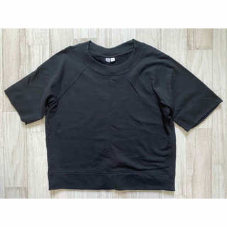 ユニクロ(UNIQLO)のユニクロ　UNIQLO 半袖　Tシャツ　ブラック　黒　ゆったり　L  スウェット(Tシャツ(半袖/袖なし))
