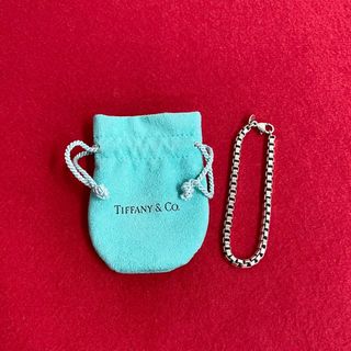 ティファニー(Tiffany & Co.)の極 美品 袋付 TIFFANY&Co. ティファニー ベネチアン リンク シルバー925 チェーン ブレスレット レディース メンズ シルバー 70968(ブレスレット/バングル)