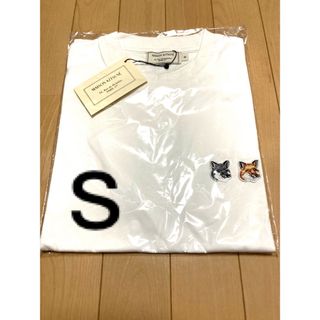 メゾンキツネ(MAISON KITSUNE')の10 S メゾンキツネ　ダブルフォックス　半袖Tシャツ　白(Tシャツ(半袖/袖なし))