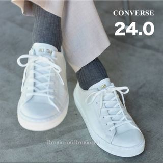 コンバース(CONVERSE)の試着程度⭐️15400円／コンバース／レザー ローカットスニーカー／24.0(スニーカー)