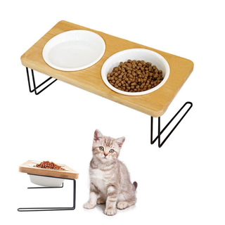 猫 犬 食器 餌入れ スタンド 餌台 猫 15度の角度つき