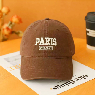キャップ 帽子 ブラウン レディース メンズ お揃い PARIS 夏 おしゃれ(キャップ)