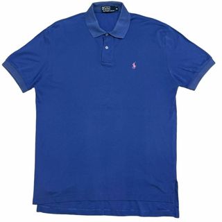 ポロラルフローレン(POLO RALPH LAUREN)のポロラルフローレン 半袖ポロシャツ 無地 ブルー ポニー 夏物古着h80(ポロシャツ)