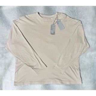 MUJI (無印良品) - 無印良品 天竺編み クルーネック長袖Ｔシャツ Ｓ～Ｍ ライトベージュ 男女兼用