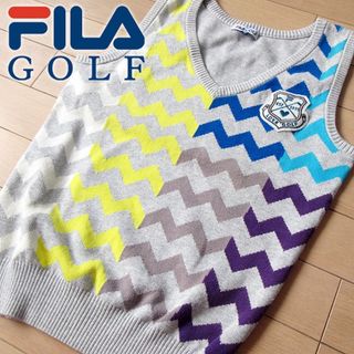 フィラ(FILA)の美品 M フィラ FILA GOLF レディース ベスト グレー(ウエア)